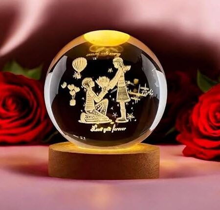 3D Forever Proposal Crystal Ball Night Lamp