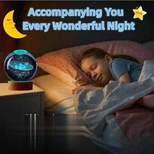 3D Galaxy Crystal Ball Night Lamp3