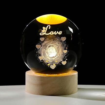 3D Love Rose Ball Night Lamp