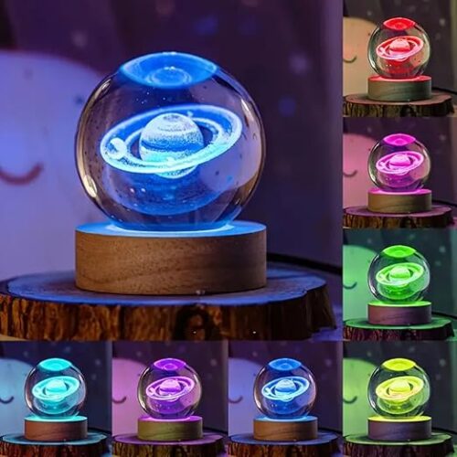 3D Saturn Crystal Ball Night Lamp