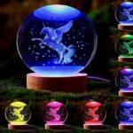 3D Unicorn Crystal Ball Night Lamp