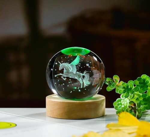 3D Unicorn Crystal Ball Night Lamp3