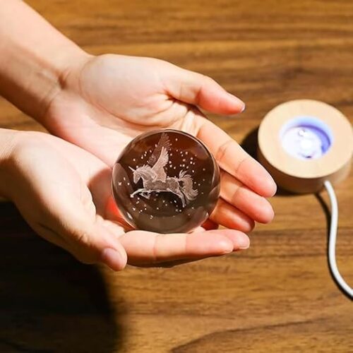 3D Unicorn Crystal Ball Night Lamp4