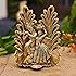 Golden Radha Krishna Idol with Peacock Design and Diya