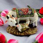 Elegant Cow and Calf Figurine